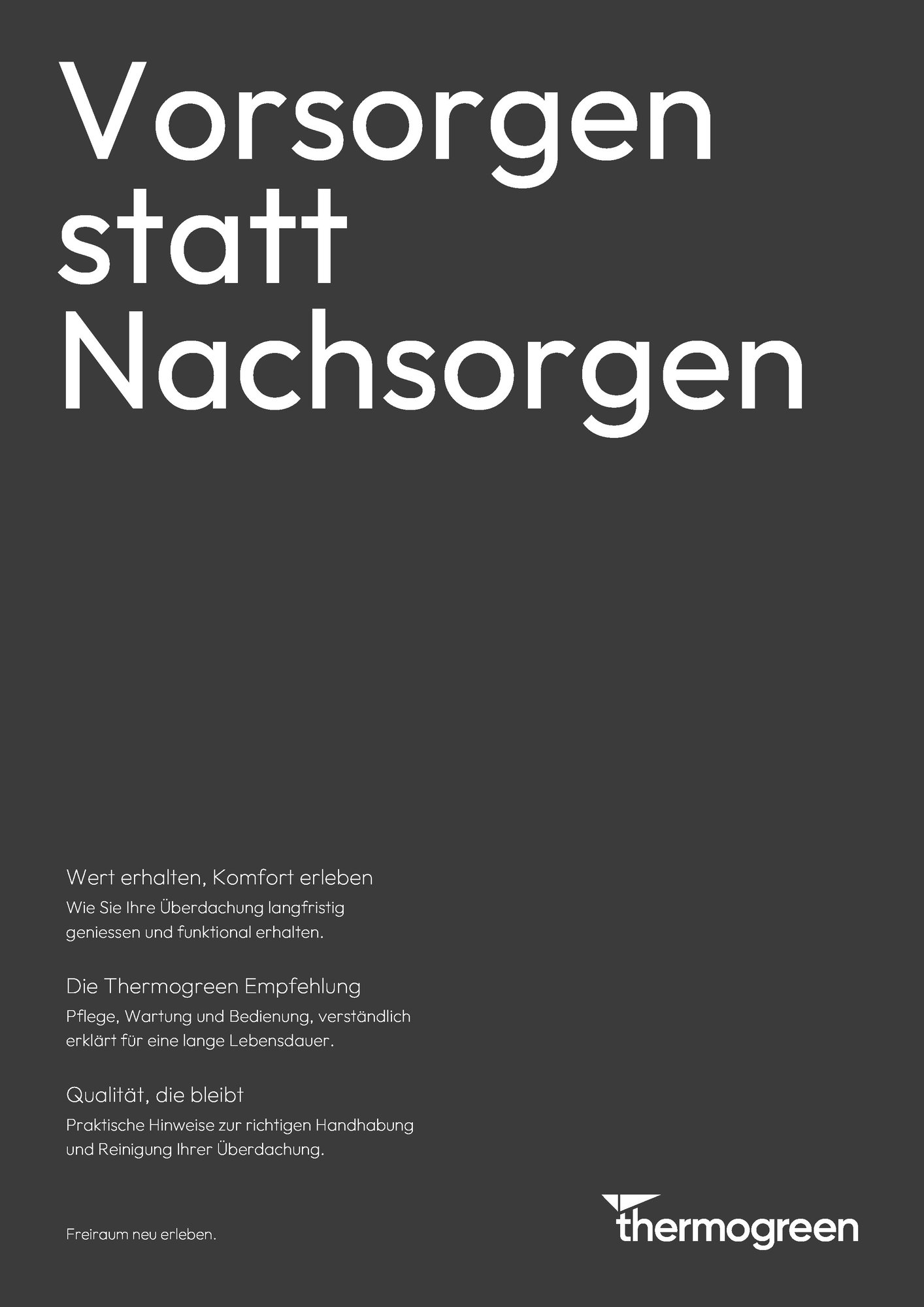 Deckblatt aus Vorsorgen statt Nachsorgen